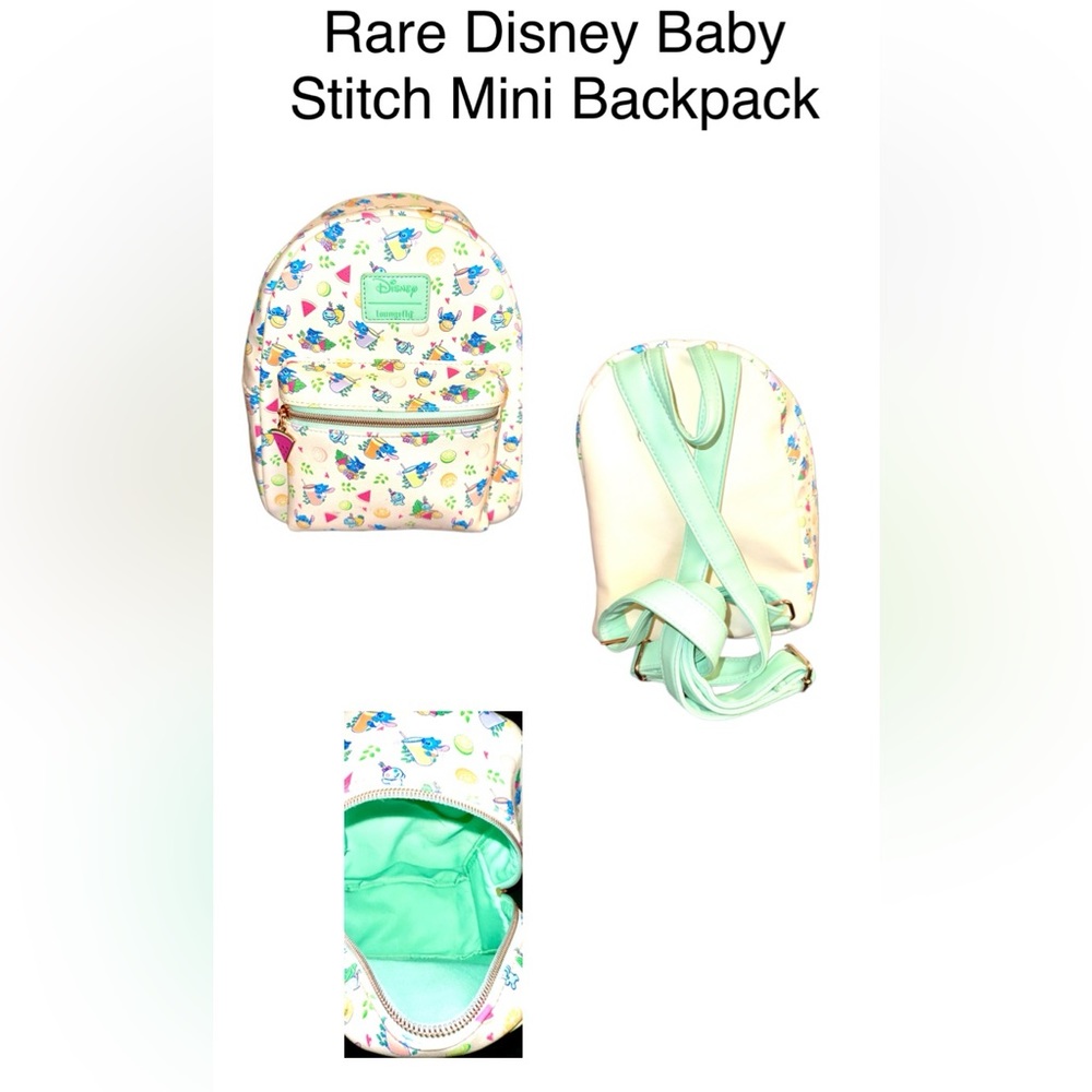 Rare Disney Loungefly Baby Stitch Mini Backpack